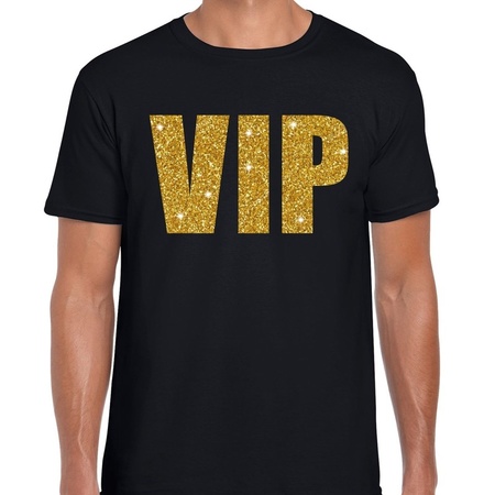 VIP t-shirt black with gold glitter letters for men