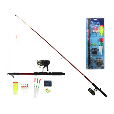 Fishing rod set with floats and hooks fishingequipment