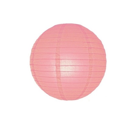 Roze bol lampionnen 25 cm 6 stuks