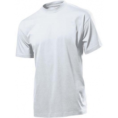 Voordelig Wit t-shirt ronde hals voor heren 150 grams 100% katoen