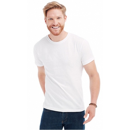 White t-shirt round neck 100% cotton
