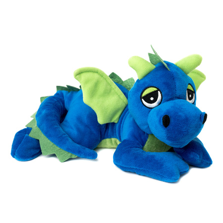 Heat/microwave warming soft toy - Dragon - blue - 33 cm - heatpack