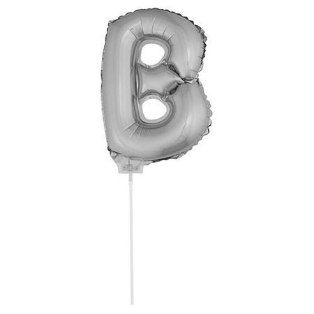 Opblaasbare letter ballon B zilver