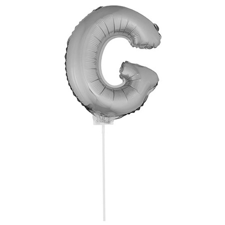 Opblaasbare letter ballon G zilver