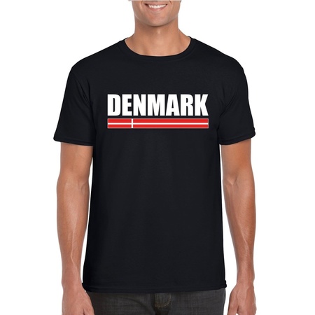 Zwart Denemarken supporter t-shirt voor heren