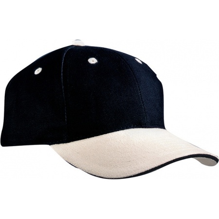 Baseball cap zwart/beige